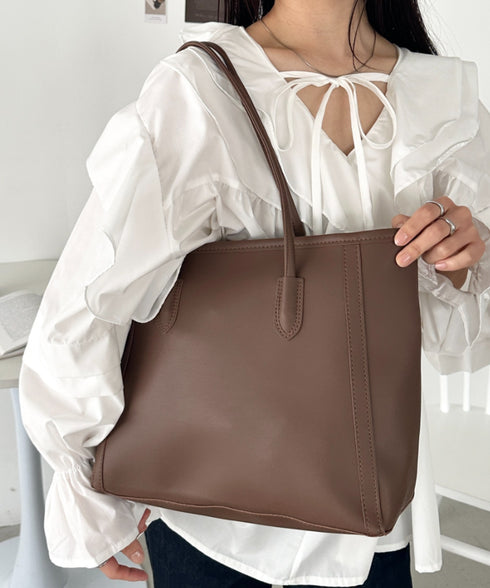 【A4サイズ対応】スクエアトートバッグ | CL1255012 | ブラウン