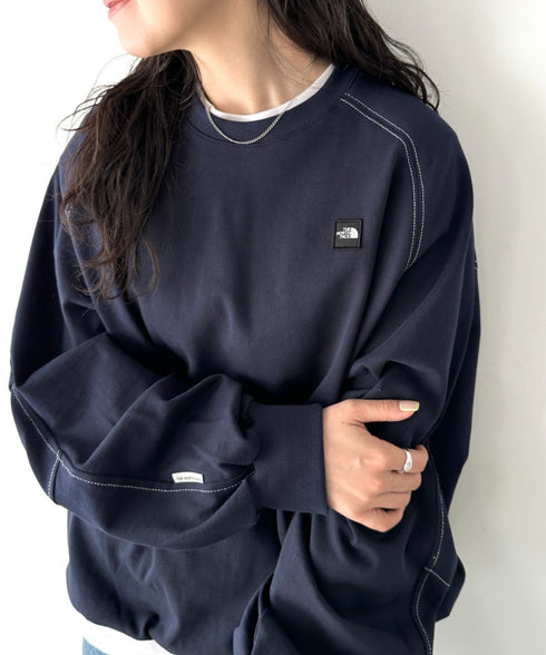 THE NORTH FACE(ザ・ノースフェイス)/ワンポイント ボックスロゴ刺繍 オーバーサイズ スウェット/MINI BOX STITCH SWEATSHIRTS | IM2251045 | ダークネイビー