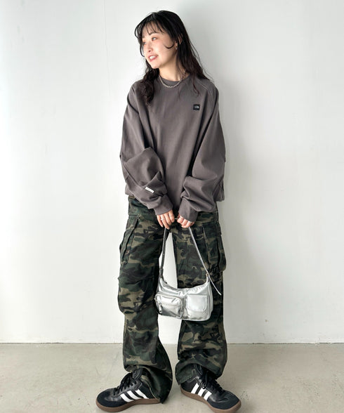 THE NORTH FACE(ザ・ノースフェイス)/ワンポイント ボックスロゴ刺繍 オーバーサイズ スウェット/MINI BOX STITCH SWEATSHIRTS | IM2251045 | ダークグレー