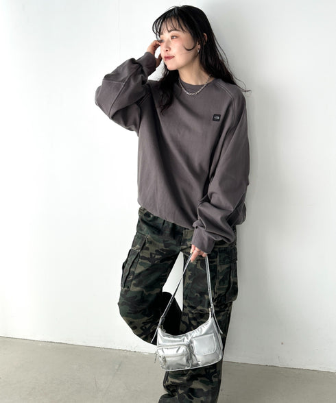 THE NORTH FACE(ザ・ノースフェイス)/ワンポイント ボックスロゴ刺繍 オーバーサイズ スウェット/MINI BOX STITCH SWEATSHIRTS | IM2251045 | ダークグレー