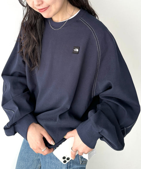 THE NORTH FACE(ザ・ノースフェイス)/ワンポイント ボックスロゴ刺繍 オーバーサイズ スウェット/MINI BOX STITCH SWEATSHIRTS | IM2251045 | ダークネイビー