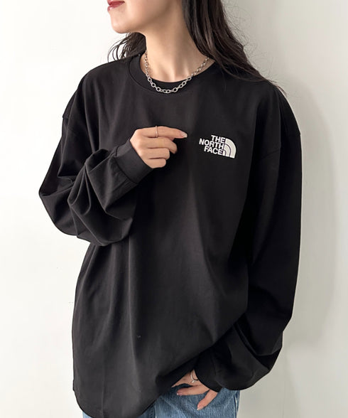THE NORTH FACE(ザ・ノースフェイス)/ワンポイント ロゴ刺繍 ステッチ 切り替え 長袖 ロンT/ESSENTIAL L/S R/TEE | IM2251049 | ブラック系その他