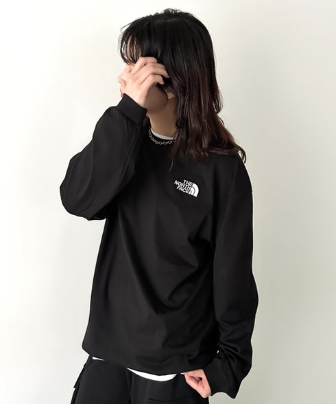 THE NORTH FACE(ザ・ノースフェイス)/ワンポイント ロゴ刺繍 ステッチ 切り替え 長袖 ロンT/ESSENTIAL L/S R/TEE | IM2251049 | ブラック系その他
