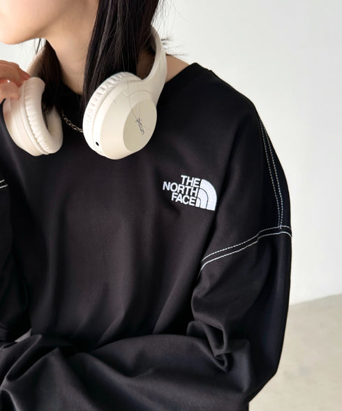 THE NORTH FACE(ザ・ノースフェイス)/ワンポイント ロゴ刺繍 ステッチ 切り替え 長袖 ロンT/ESSENTIAL L/S R/TEE | IM2251049 | ブラック