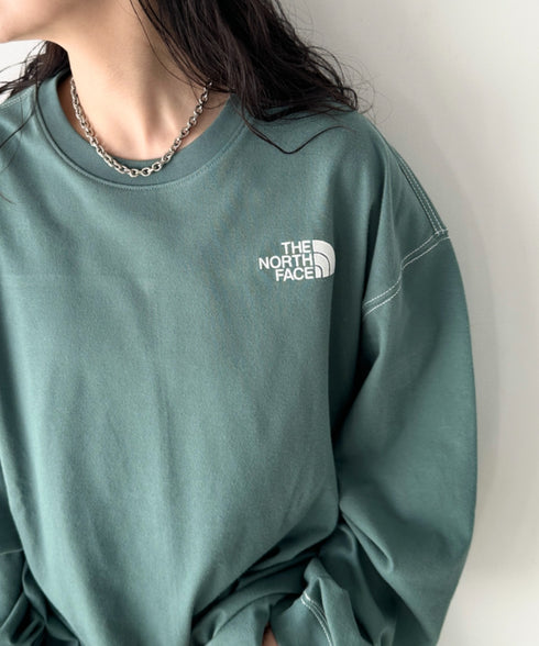 THE NORTH FACE(ザ・ノースフェイス)/ワンポイント ロゴ刺繍 ステッチ 切り替え 長袖 ロンT/ESSENTIAL L/S R/TEE | IM2251049 | グリーン