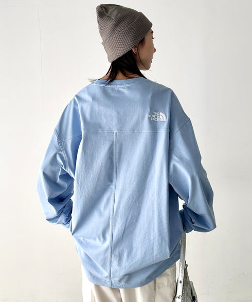 THE NORTH FACE(ザ・ノースフェイス)/ワンポイント ロゴ刺繍 ステッチ 切り替え 長袖 ロンT/ESSENTIAL L/S R/TEE | IM2251049 | ブルー