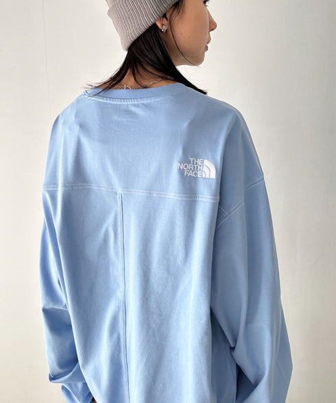 THE NORTH FACE(ザ・ノースフェイス)/ワンポイント ロゴ刺繍 ステッチ 切り替え 長袖 ロンT/ESSENTIAL L/S R/TEE | IM2251049 | ブルー