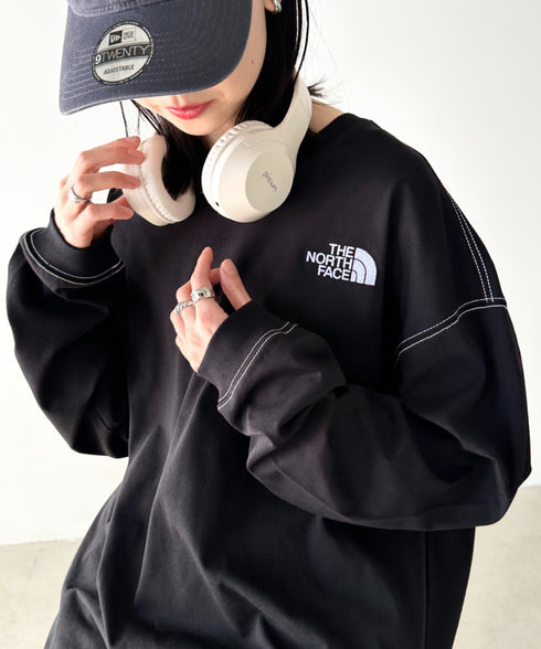 THE NORTH FACE(ザ・ノースフェイス)/ワンポイント ロゴ刺繍 ステッチ 切り替え 長袖 ロンT/ESSENTIAL L/S R/TEE | IM2251049 | ブラック