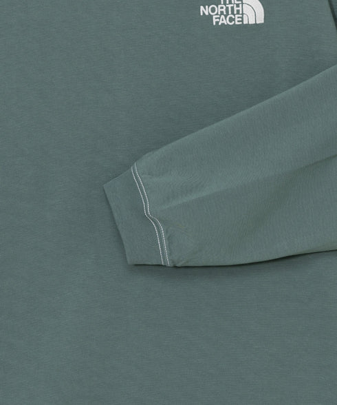 THE NORTH FACE(ザ・ノースフェイス)/ワンポイント ロゴ刺繍 ステッチ 切り替え 長袖 ロンT/ESSENTIAL L/S R/TEE | IM2251049 | グリーン