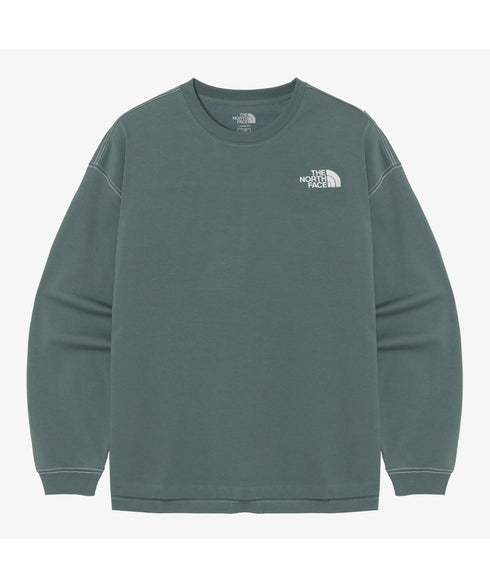 THE NORTH FACE(ザ・ノースフェイス)/ワンポイント ロゴ刺繍 ステッチ 切り替え 長袖 ロンT/ESSENTIAL L/S R/TEE | IM2251049 | グリーン