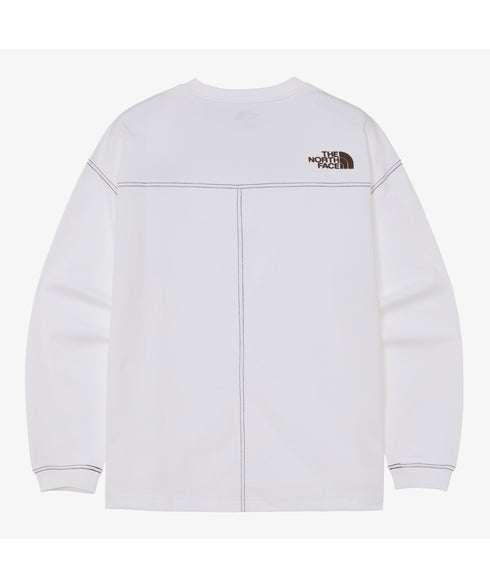 THE NORTH FACE(ザ・ノースフェイス)/ワンポイント ロゴ刺繍 ステッチ 切り替え 長袖 ロンT/ESSENTIAL L/S R/TEE | IM2251049 | ホワイト