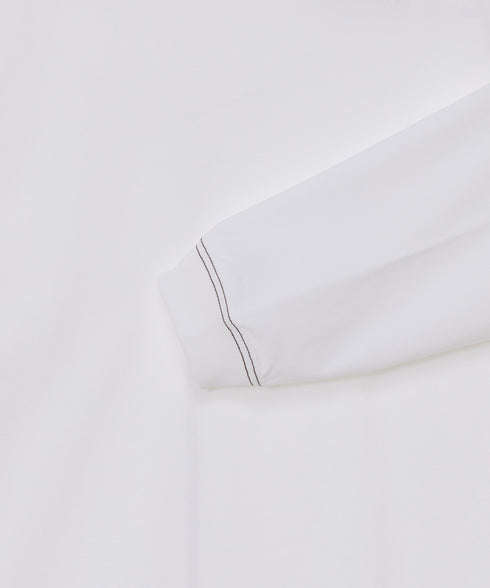 THE NORTH FACE(ザ・ノースフェイス)/ワンポイント ロゴ刺繍 ステッチ 切り替え 長袖 ロンT/ESSENTIAL L/S R/TEE | IM2251049 | ホワイト