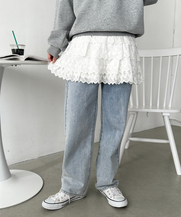 コットンレースティアードミニスカート | CL2255017 | ホワイト