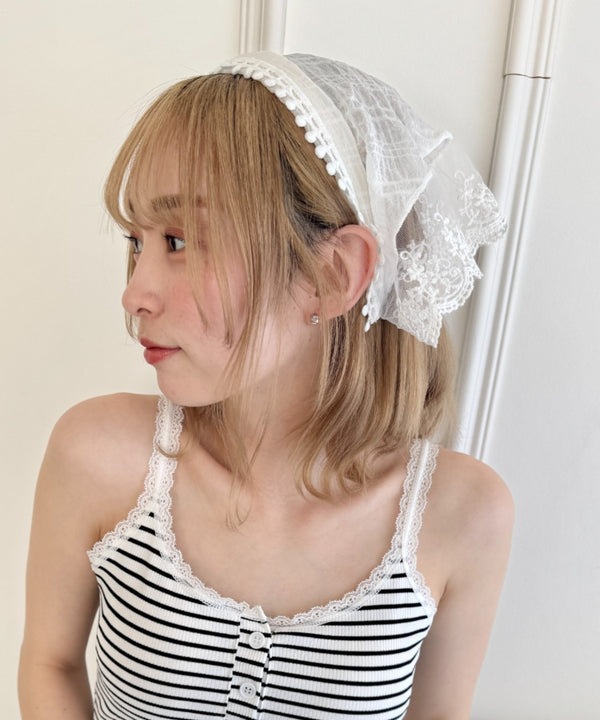 チュールレースカチューシャ | LO6255174 | ホワイト