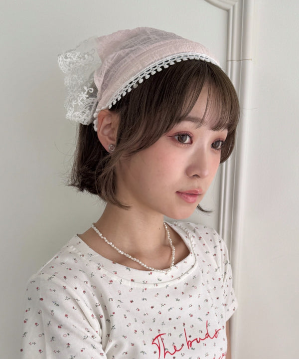 チュールレースカチューシャ | LO6255174 | ピンク