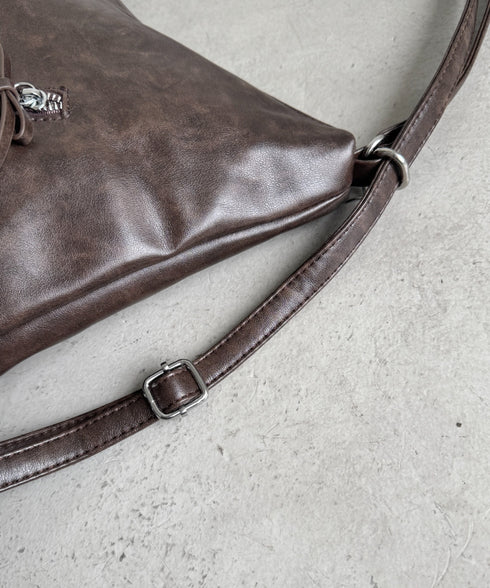 ヴィンテージライク2WAYリボンショルダーバッグ | LO1255185 | ダークブラウン