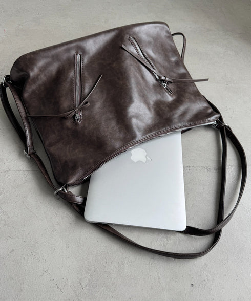 ヴィンテージライク2WAYリボンショルダーバッグ | LO1255185 | ダークブラウン