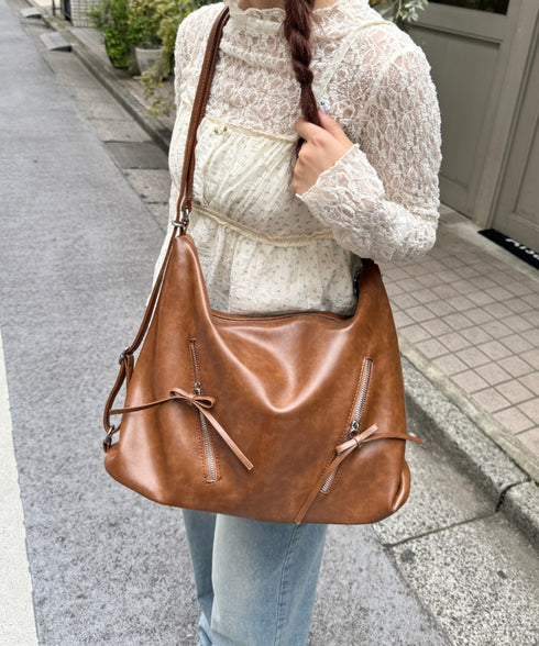 ヴィンテージライク2WAYリボンショルダーバッグ | LO1255185 | ブラウン