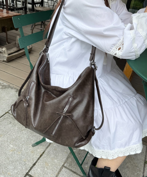 ヴィンテージライク2WAYリボンショルダーバッグ | LO1255185 | ダークブラウン