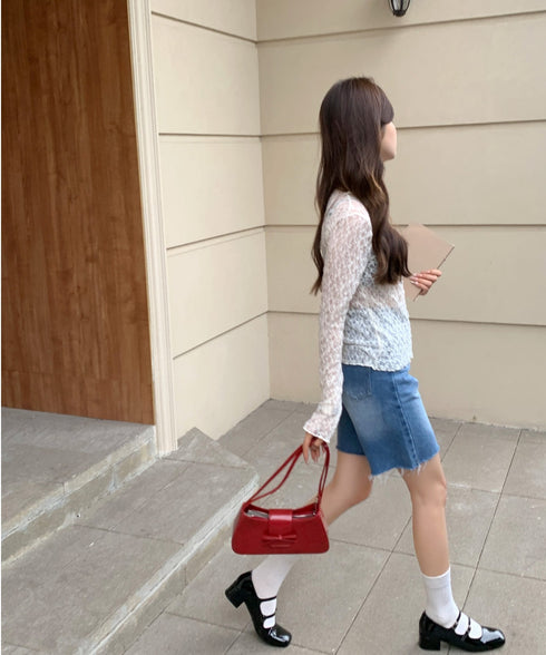 【DROP】フローラルレースシアーロングTシャツ | WOMEN | EV2251001 | アイボリー