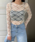 フラワーレースシアーロングTシャツ | WOMEN | EV2251002 | アイボリー