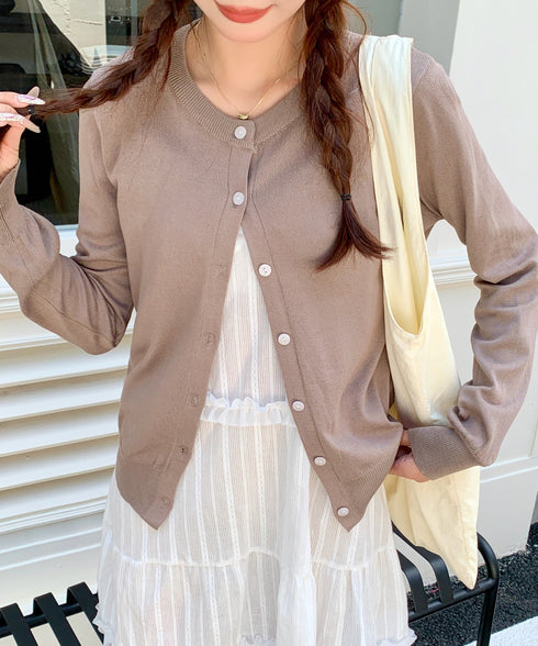 クルーネックニットカーディガン | EV2251006 | ブラウン