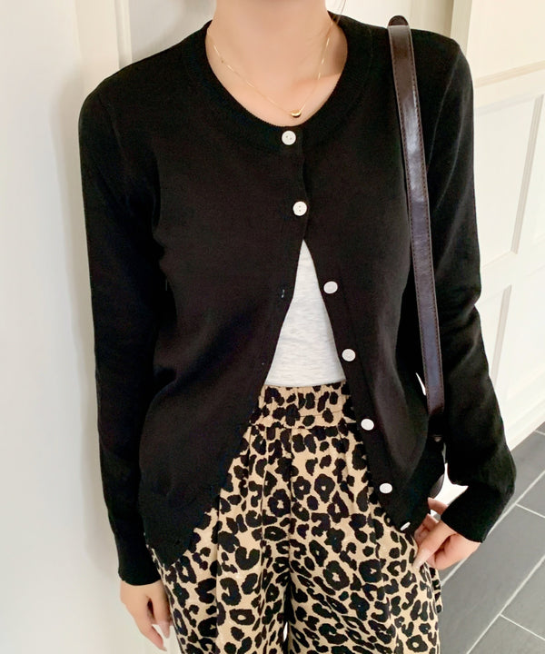 クルーネックニットカーディガン | EV2251006 | ブラック