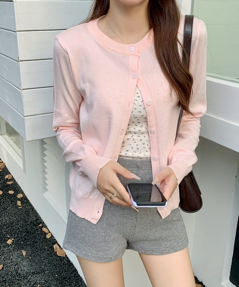 クルーネックニットカーディガン | EV2251006 | ピンク