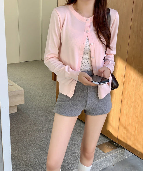 クルーネックニットカーディガン | EV2251006 | ピンク