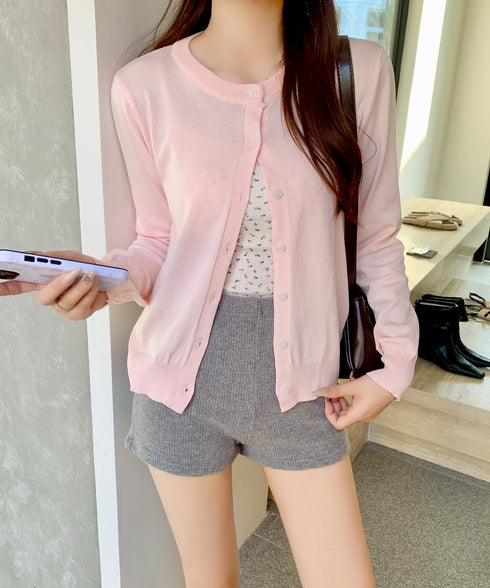 クルーネックニットカーディガン | EV2251006 | ピンク