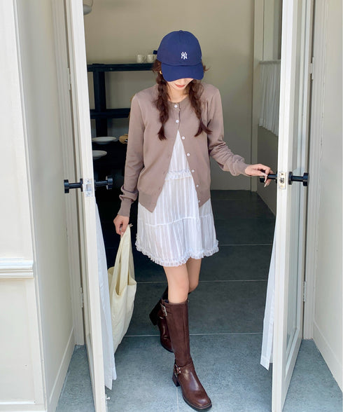 クルーネックニットカーディガン | EV2251006 | ブラウン