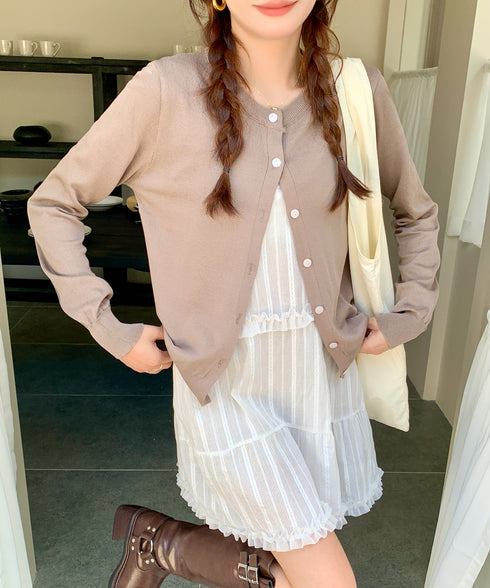 クルーネックニットカーディガン | EV2251006 | ブラウン