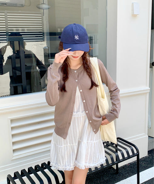 クルーネックニットカーディガン | EV2251006 | ブラウン