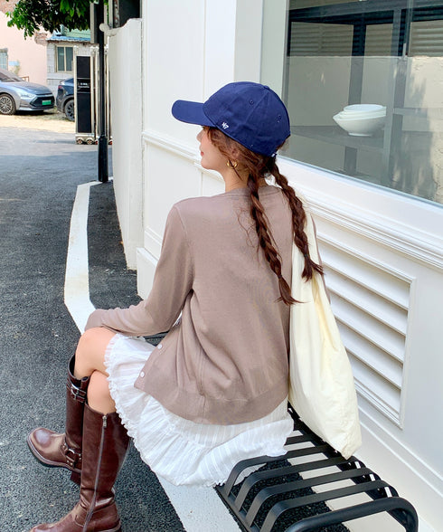 クルーネックニットカーディガン | EV2251006 | ブラウン