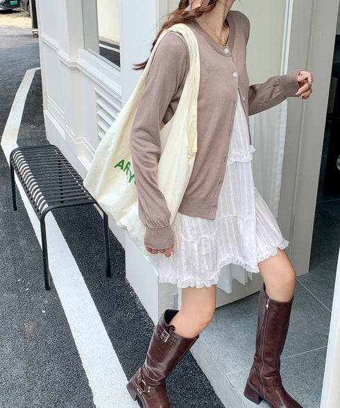 クルーネックニットカーディガン | EV2251006 | ブラウン