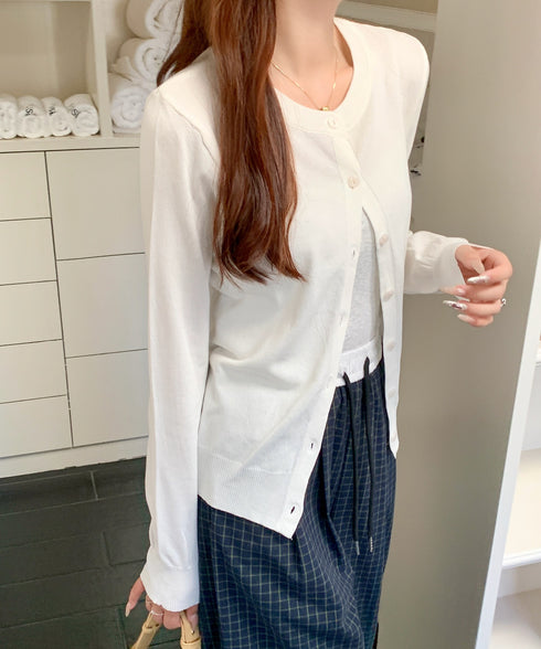 クルーネックニットカーディガン | EV2251006 | ホワイト