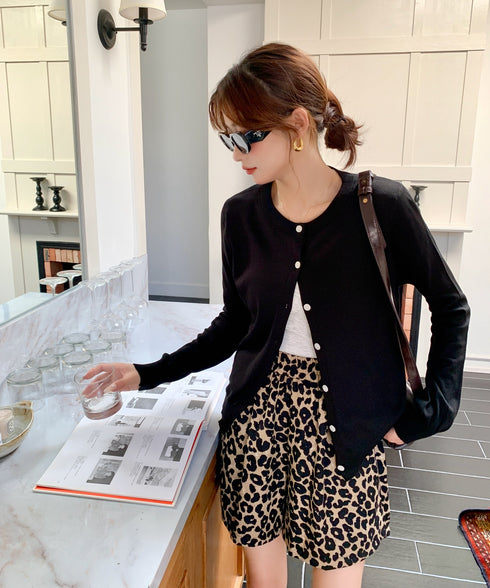 クルーネックニットカーディガン | EV2251006 | ブラック