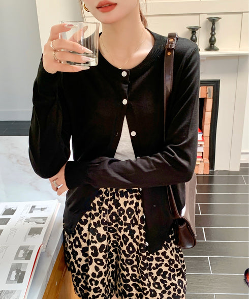 クルーネックニットカーディガン | EV2251006 | ブラック