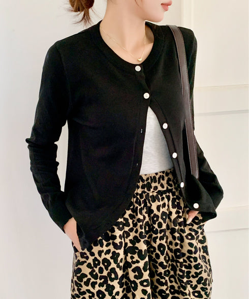 クルーネックニットカーディガン | EV2251006 | ブラック