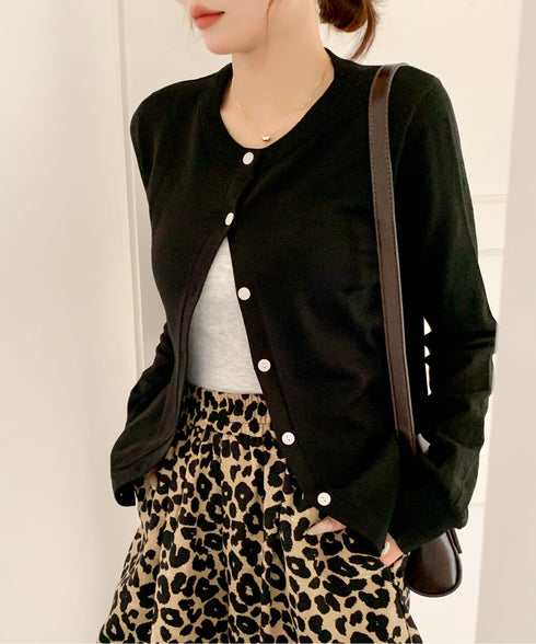 クルーネックニットカーディガン | EV2251006 | ブラック