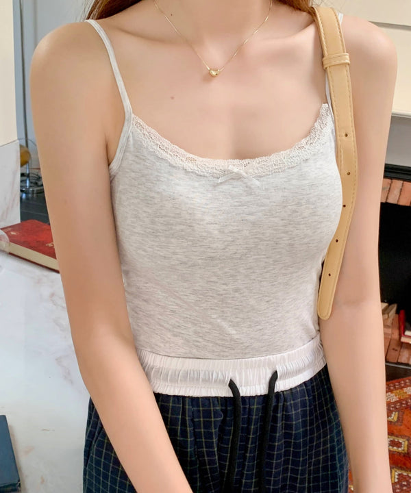 レーストリムキャミソール カップ付き | EV2255004 | グレー