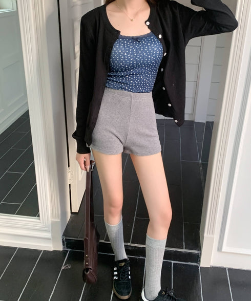 レーストリム小花柄キャミソール カップ付き | EV2255005 | ネイビー