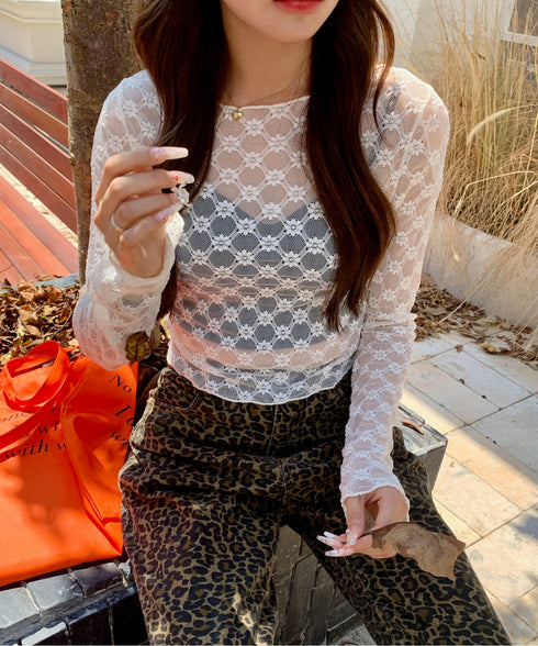 フローラルレースロングTシャツ | EV2251008 | アイボリー