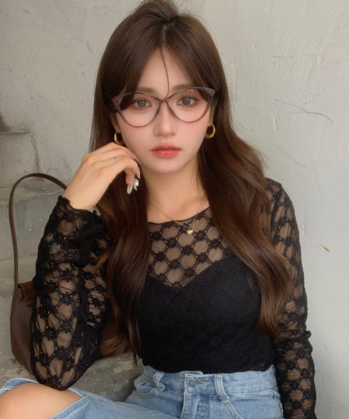 フローラルレースロングTシャツ | EV2251008 | ブラック