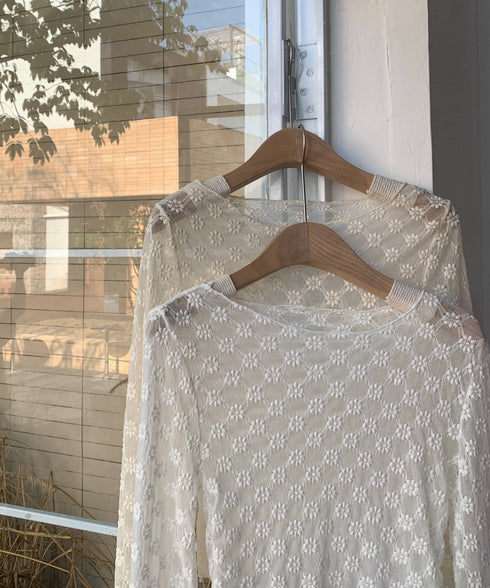 フローラルレースロングTシャツ | EV2251008 | ホワイト