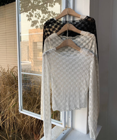 フローラルレースロングTシャツ | EV2251008 | ホワイト