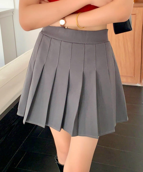 シンプルプリーツミニスカート インナーパンツ付き | EV2255007 | グレー