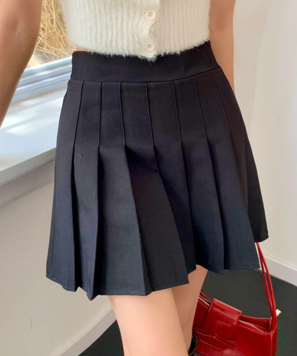 シンプルプリーツミニスカート インナーパンツ付き | EV2255007 | ブラック