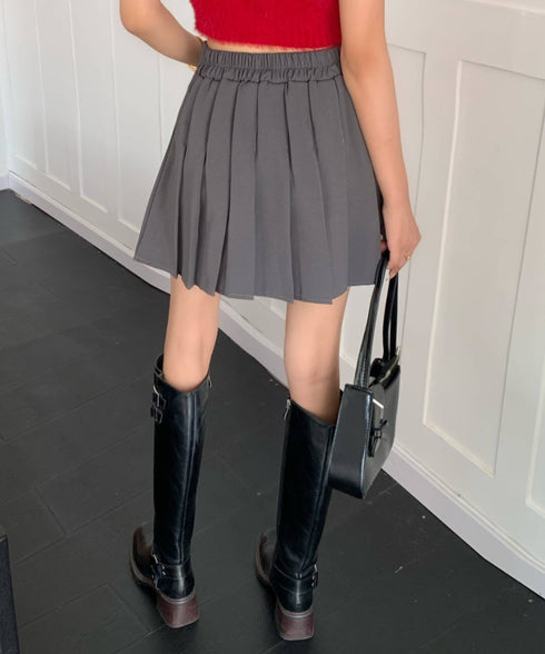 シンプルプリーツミニスカート インナーパンツ付き | EV2255007 | グレー