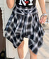 ヴィンテージチェック柄アシンメトリーミニスカート インナーパンツ付き | EV2255009 | ブラック
